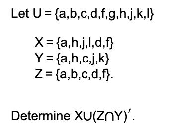 Solved Let U A B C D E F G H I J K L X A H J L D F Chegg Com