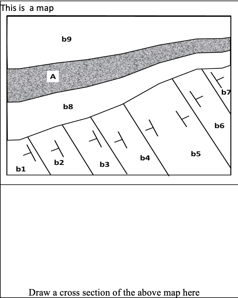 Draw a cross section of the above map hereGeologic | Chegg.com