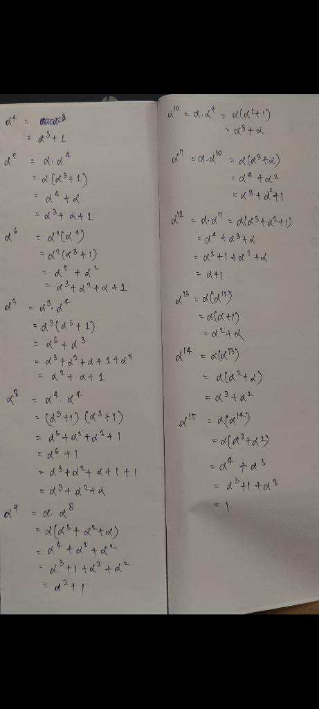 Solved Generate the elements of the field GF(2^4) using the | Chegg.com