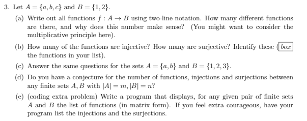 Solved 3. Let A = {a,b,c} And B = {1,2}. (a) Write Out All | Chegg.com