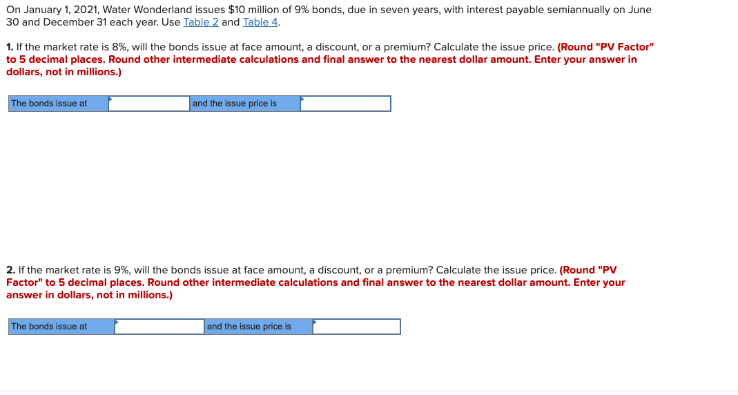 Solved On January 1 21 Water Wonderland Issues 10 Mi Chegg Com