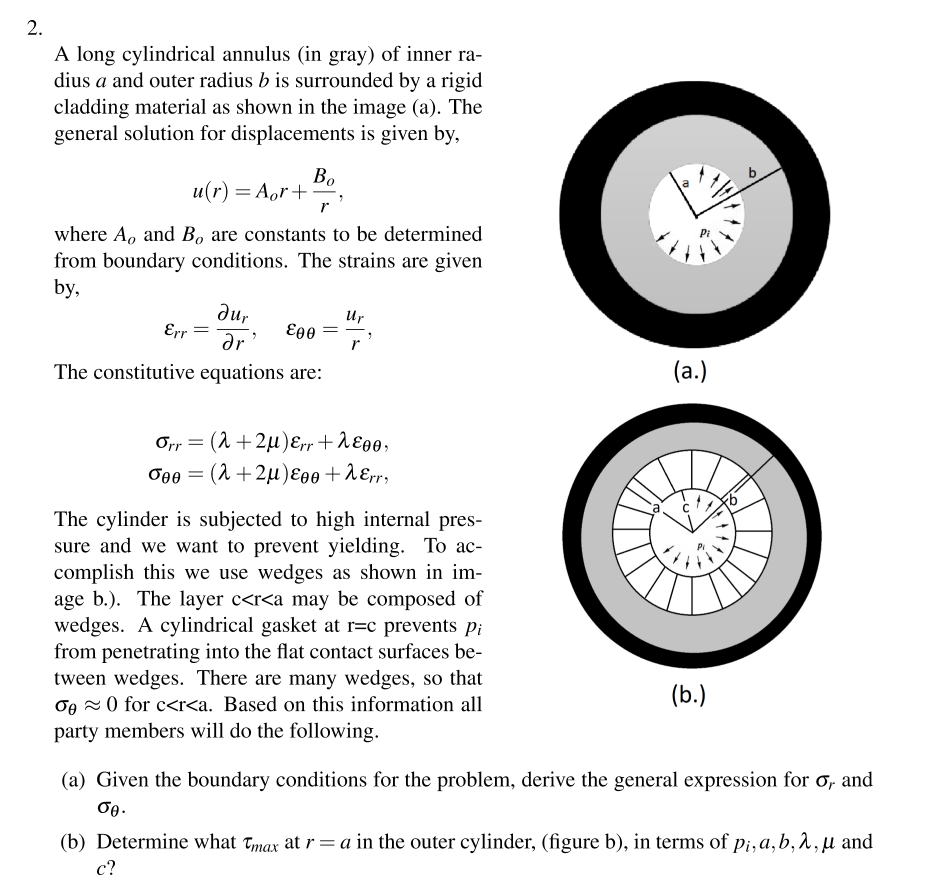 Solved 2. A Long Cylindrical Annulus (in Gray) Of Inner | Chegg.com