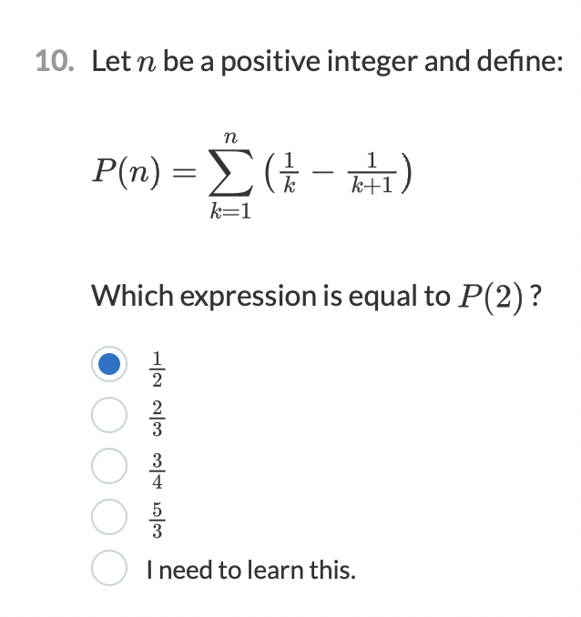 Solved 10. Let n be a positive integer and define: | Chegg.com