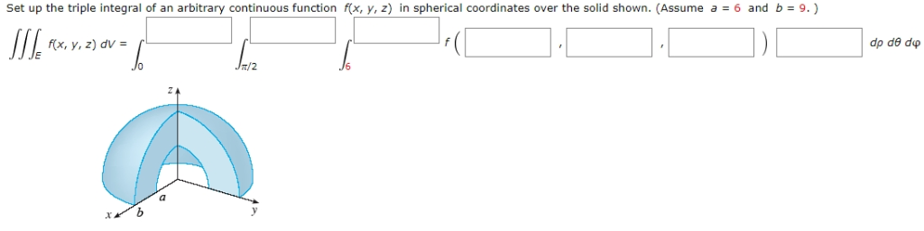 Solved Set up the triple integral of an arbitrary continuous | Chegg.com