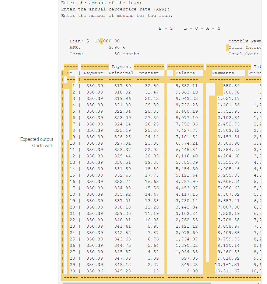 Solved using python 3 how can I get the expected output | Chegg.com