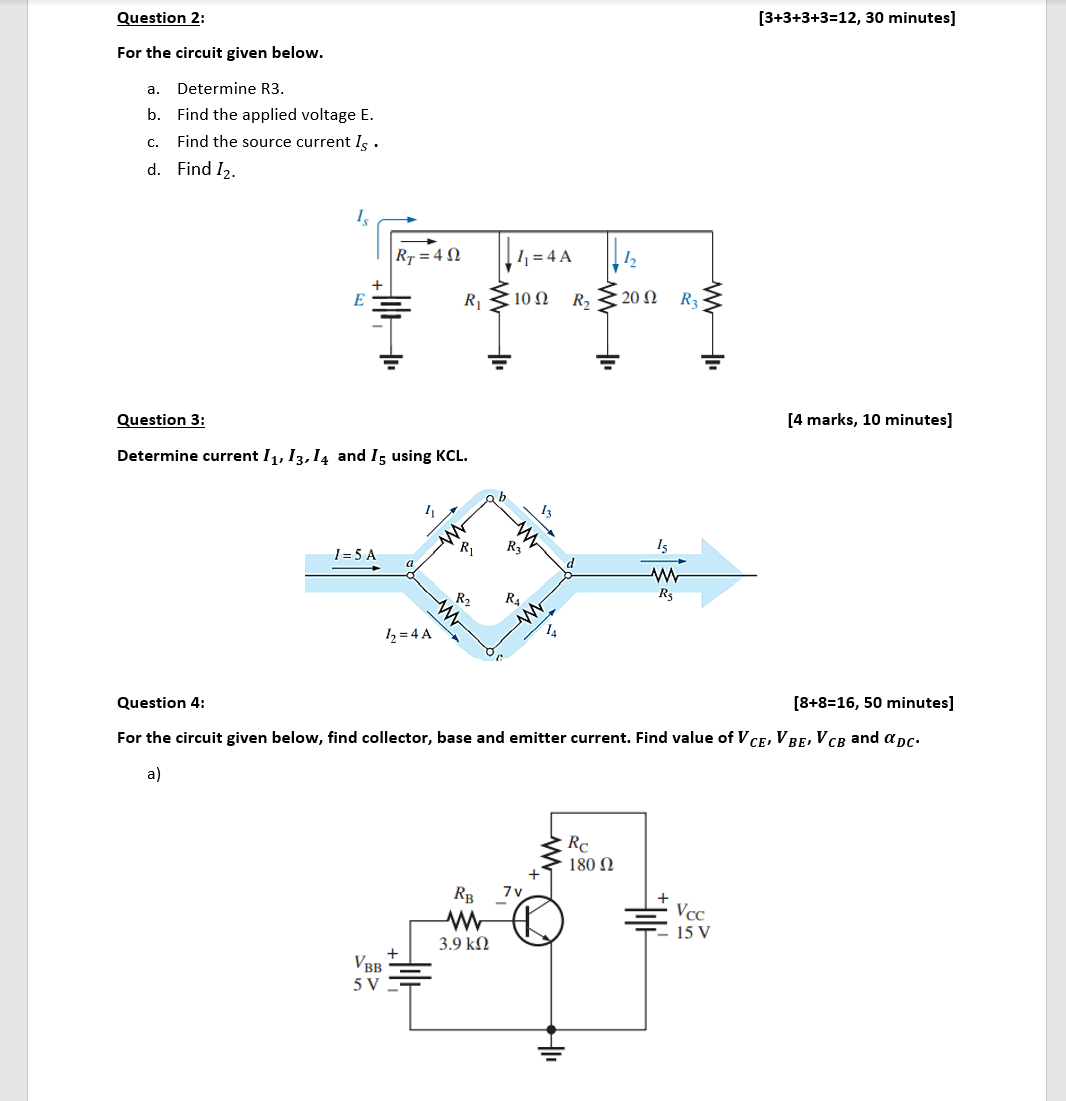 Solved Find The Unknown Voltage Source ' E ' And Unknown | Chegg.com