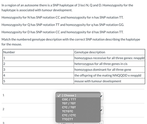 Solved In A Region Of An Autosome There Is A Snp Haplotyp Chegg Com