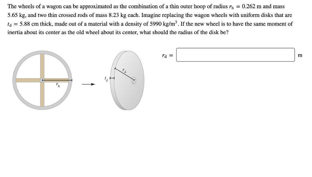 solved-the-wheels-of-a-wagon-can-be-approximated-as-the-chegg