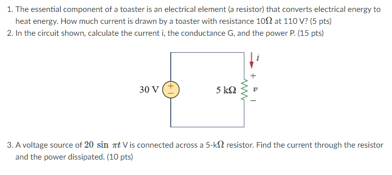 Solved 1. The essential component of a toaster is an | Chegg.com