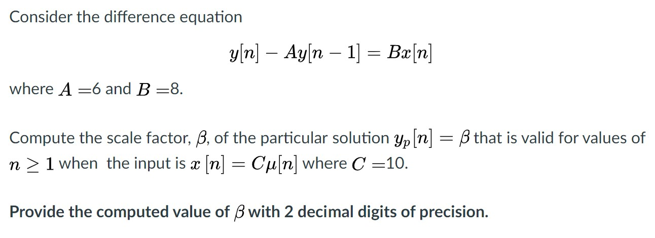 Solved Consider The Difference Equation Y N Ay N 1 Chegg Com