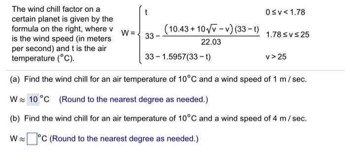 Solved The Wind Chill Factor On A Certain Planet Is Given By | Chegg.com