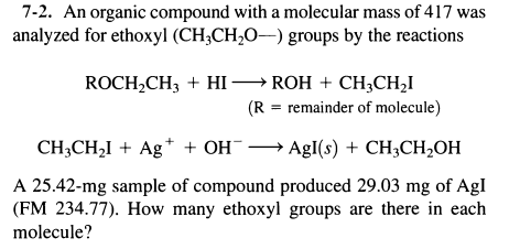 Solved 7 2. An organic compound with a molecular mass of 417