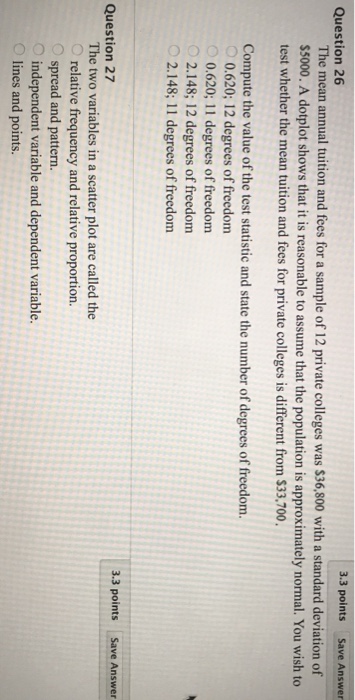 Solved 3.3 points Save Answer Question 26 The mean annual | Chegg.com