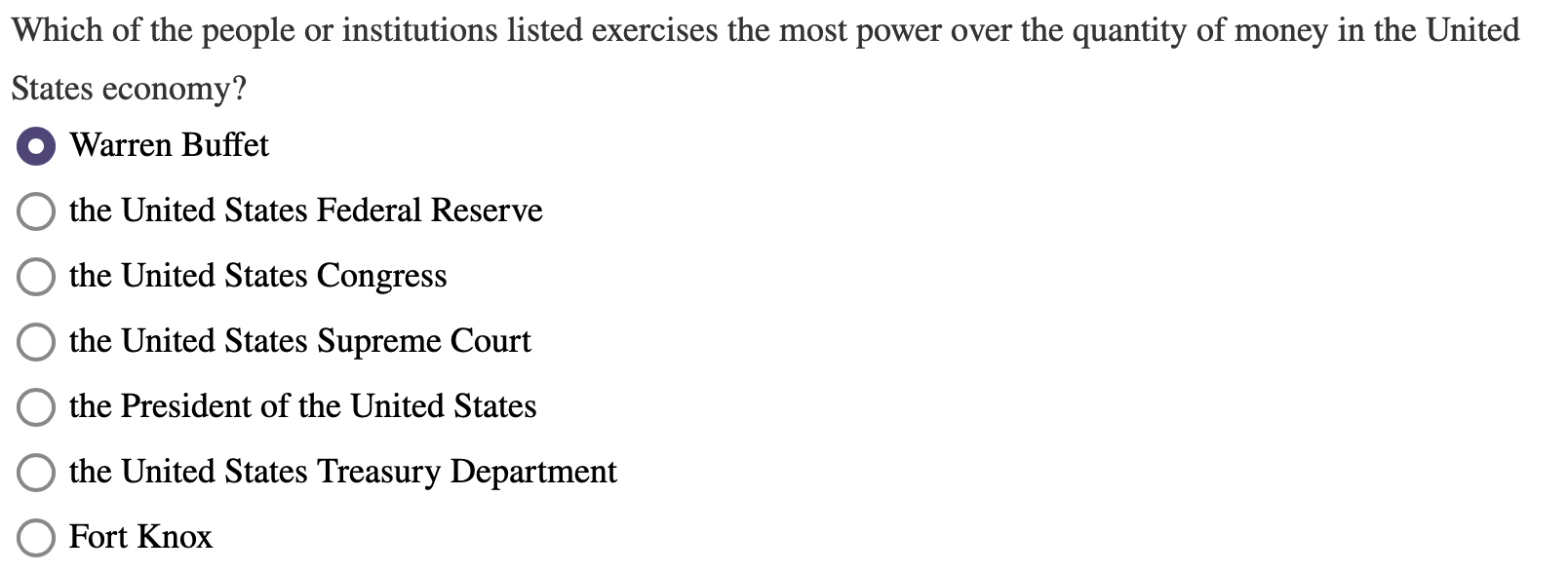 Solved Which of the people or institutions listed exercises | Chegg.com