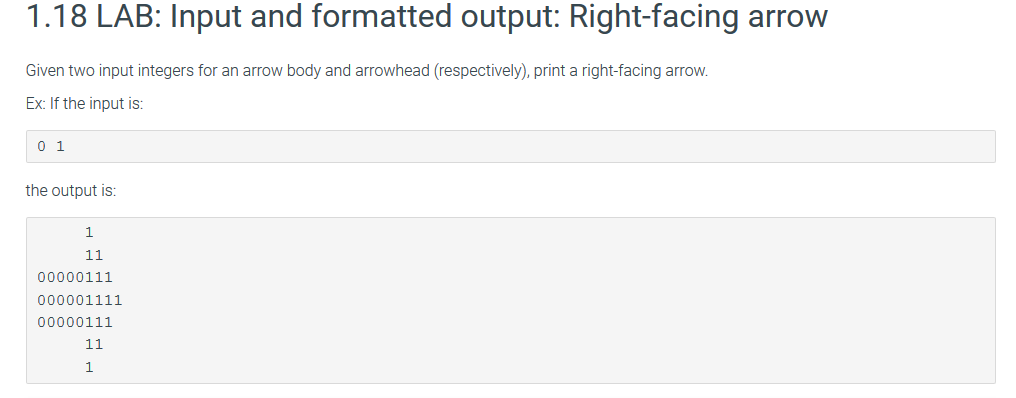 Solved: Given Two Input Integers For An Arrow Body And Arr... | Chegg.com