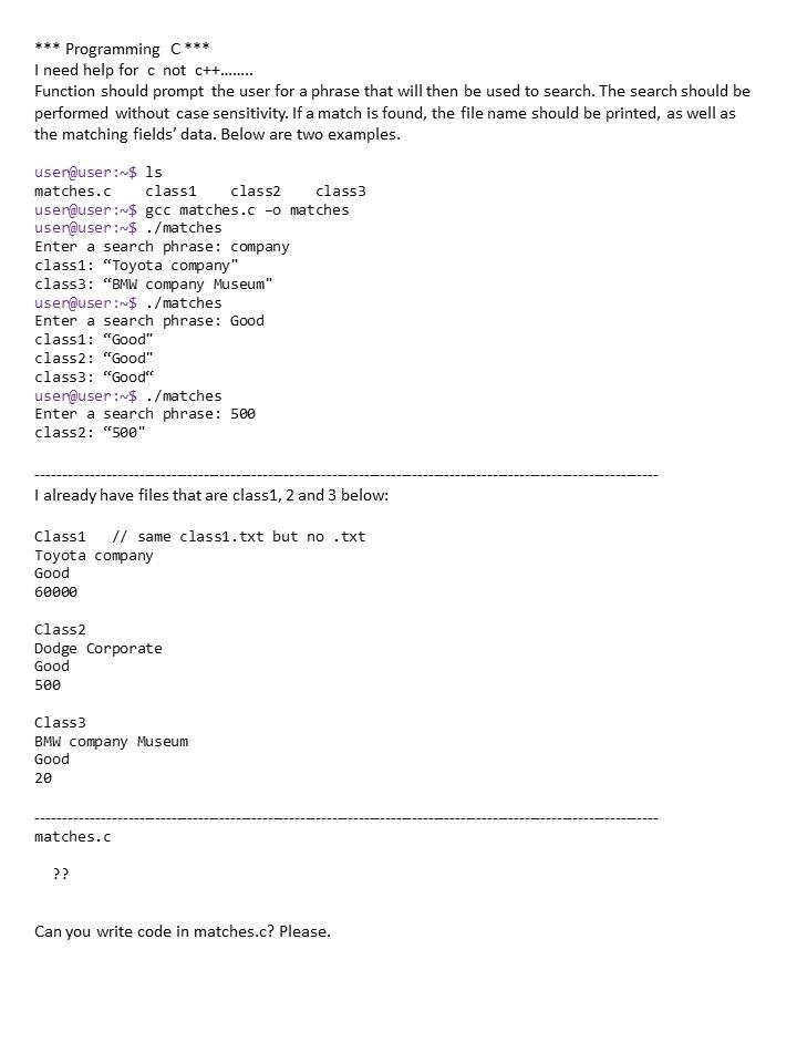 Solved Programming C*** I need help for c not c++..... | Chegg.com