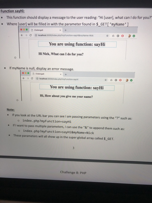 Challenge 8: PHP Overview In this assignment, you are | Chegg.com