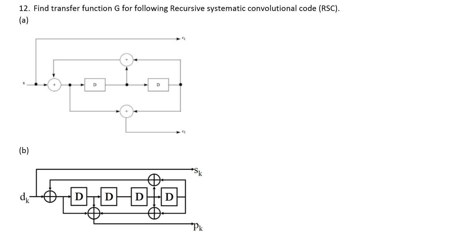 Solved 12. Find transfer function G for following Recursive | Chegg.com