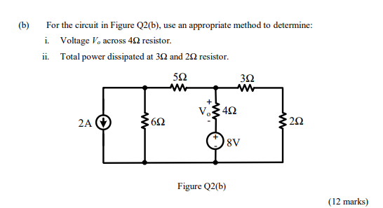 Solved (b) For The Circuit In Figure Q2(b), Use An | Chegg.com