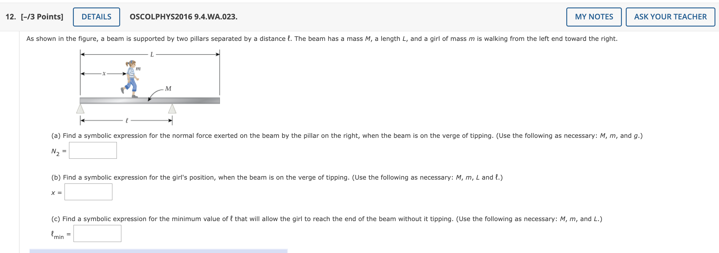 Solved N2= (b) Find a symbolic expression for the girl's | Chegg.com
