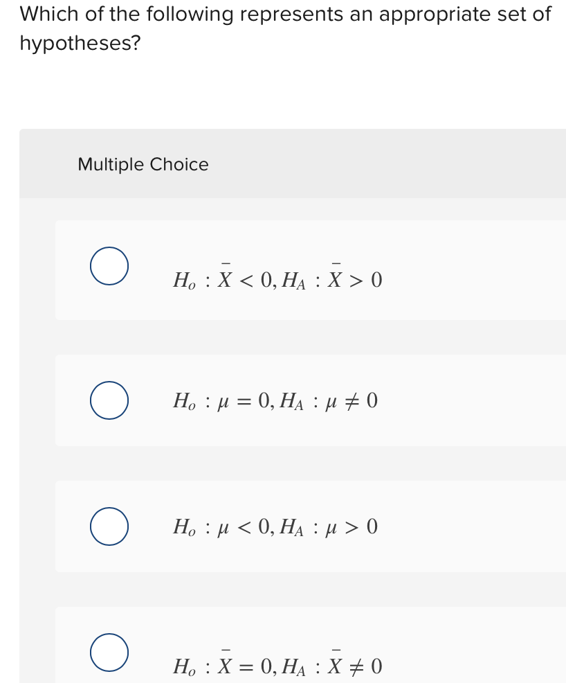 Solved Which of the following represents an appropriate set | Chegg.com