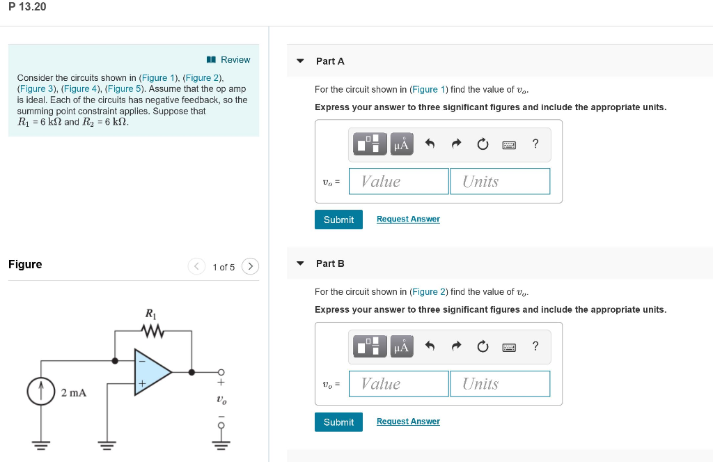 Solved P 13.20 Review Part A Consider the circuits shown in | Chegg.com