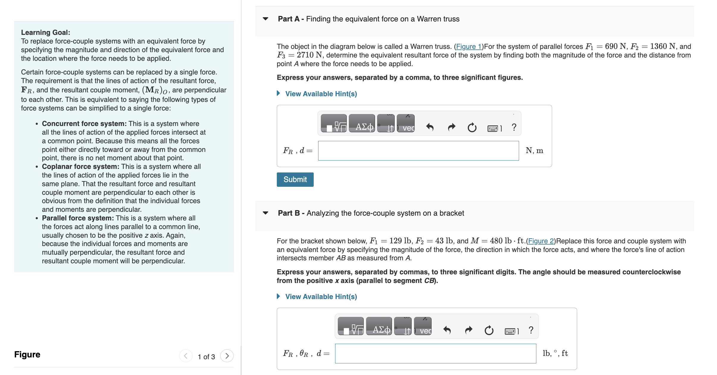 Solved Learning Goal To Replace Force Couple Systems With