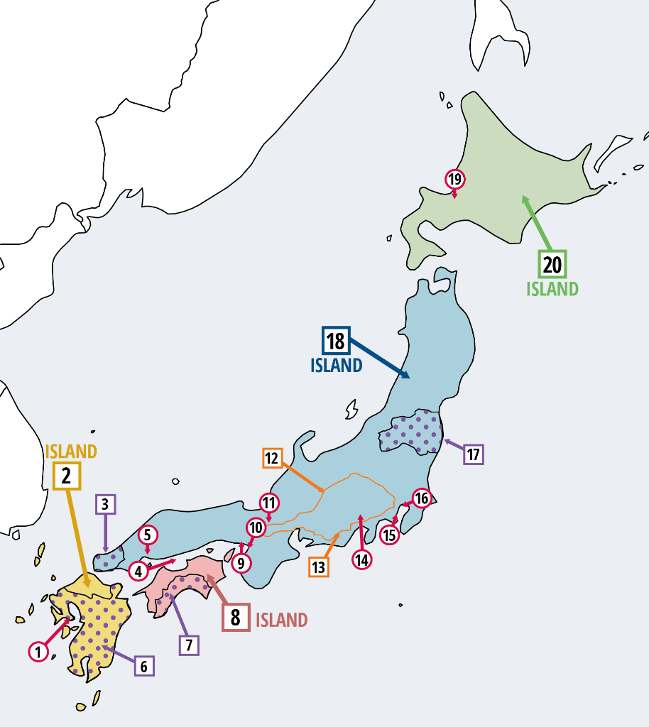 Solved Match the locations listed below to the numbers on
