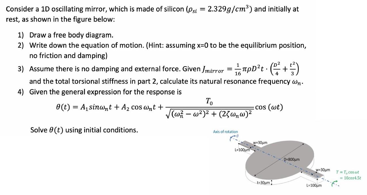 Solved Consider a 1D oscillating mirror, which is made of | Chegg.com