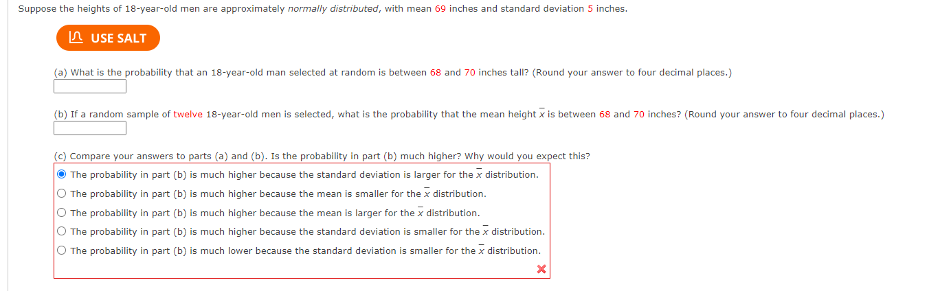 Solved Suppose The Heights Of 18-year-old Men Are | Chegg.com