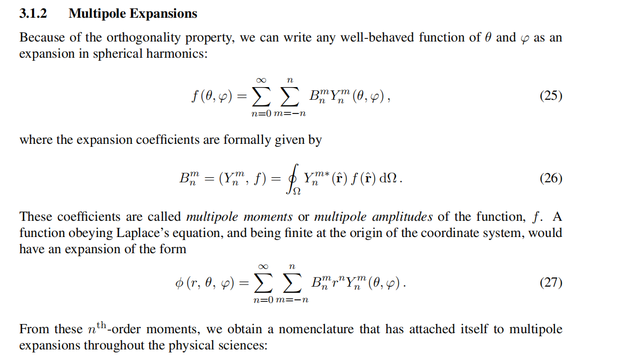 3.1.2 Multipole Expansions Because of the | Chegg.com