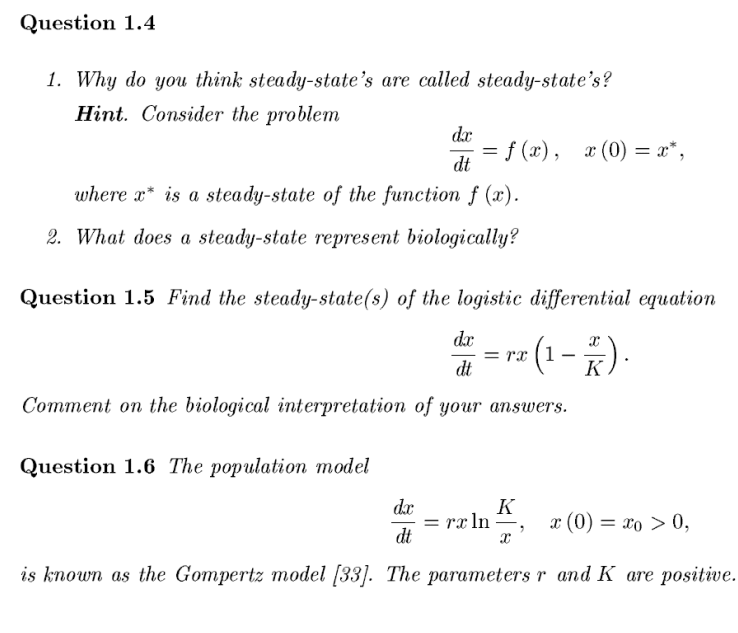 Two differential equations -- Need to find steady state values