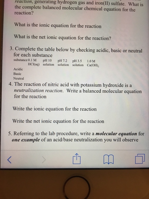Solved Prelab Experiment 6 ACIDS, BASES AND SALTS NAME 1.