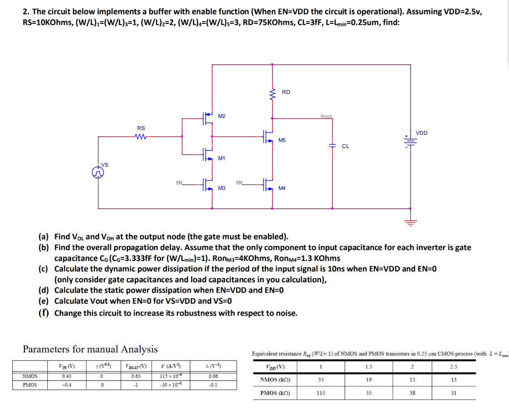 Solved 2. The circuit below implements a buffer with enable