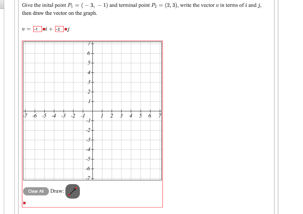 Solved Give the inital point P = (-3, -1) and terminal point | Chegg.com