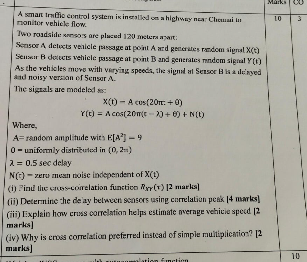 Solved A smart traffic control system is ﻿installed on ﻿a | Chegg.com
