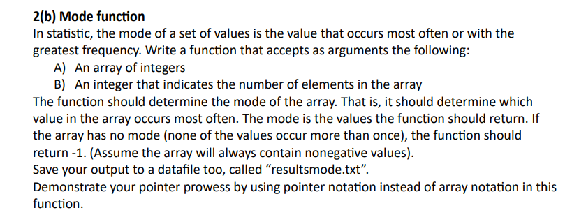 Mode Statement Solved Example Solved In statistic, the mode of a set of values is the | Chegg.com