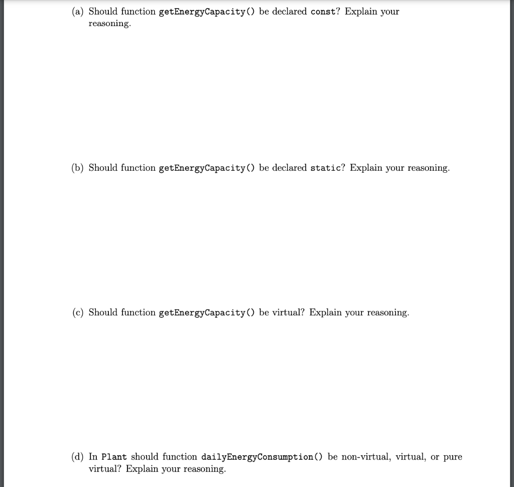 Solved 2. Suppose we have the following C++ classes: • Class | Chegg.com