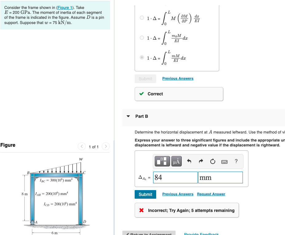 Solved Consider the frame shown in (Figure 1). Take E = 200 | Chegg.com