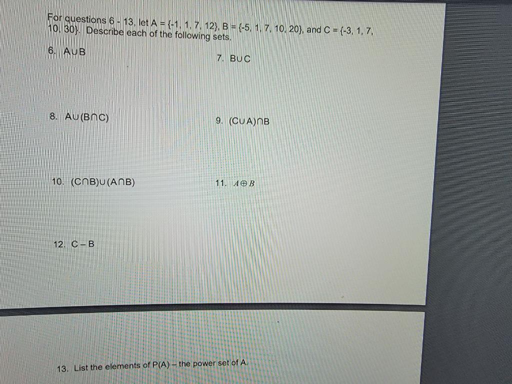 Solved For the above 6-13 answer based off the question! For | Chegg.com