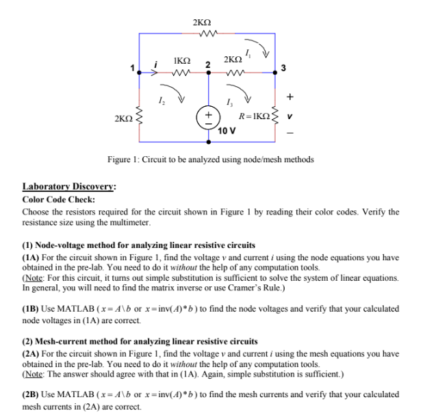 Solved Figure 1 Circuit To Be Analyzed Using Node Mesh