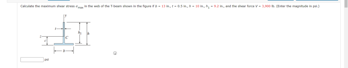 Solved Calculate the maximum shear stress max in the web of | Chegg.com