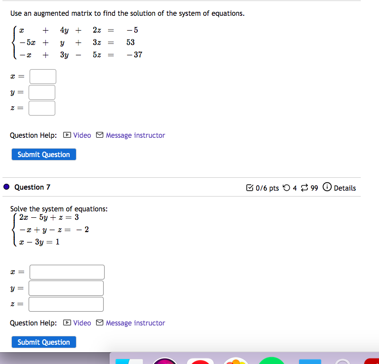 Solved Use An Augmented Matrix To Find The Solution Of The | Chegg.com