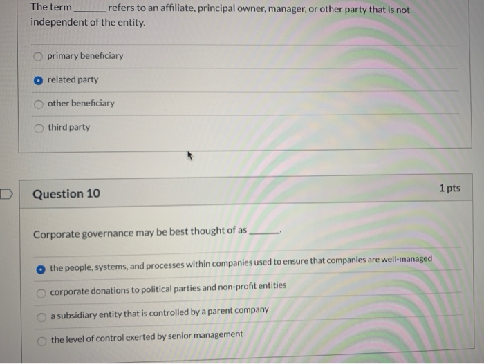 Solved Question 1 1 pts Which of the following is/are the | Chegg.com