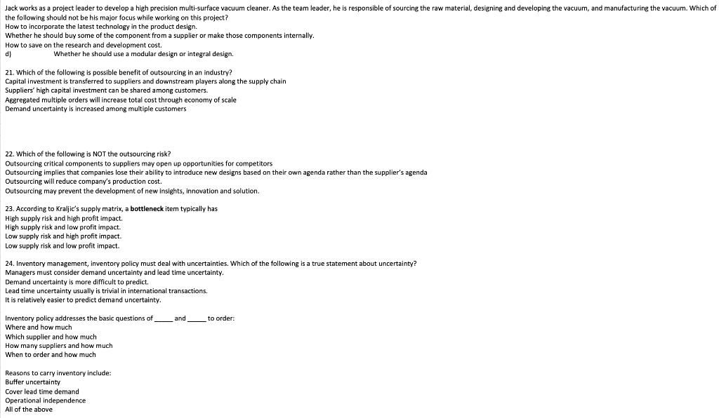 Solved the following should not be his major focus while