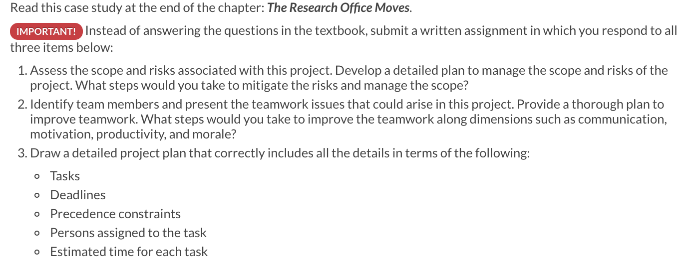 Solved Read this case study at the end of the chapter: The | Chegg.com