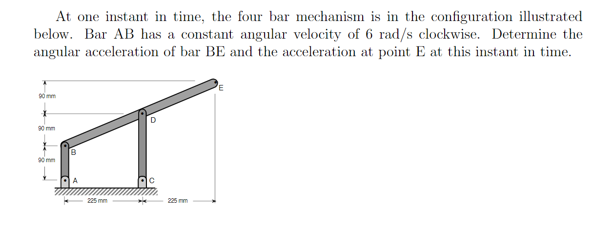 Solved At one instant in time, the four bar mechanism is in | Chegg.com