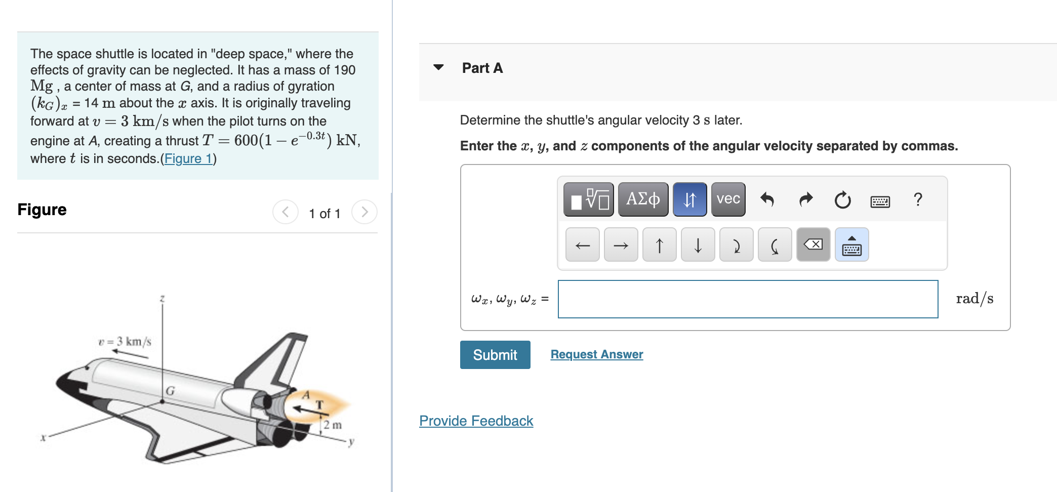 Solved The space shuttle is located in "deep space," where | Chegg.com