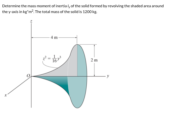 Solved Determine the mass moment of inertia ly of the solid | Chegg.com