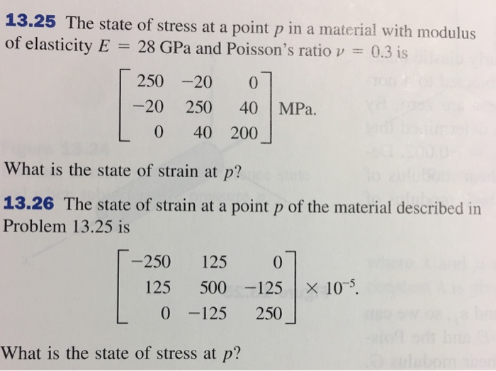 Solved 13.25 The state of stress at a point p in a material | Chegg.com